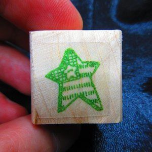 Star Flag Rubber Wood Mounted Stamp 1" X 1"